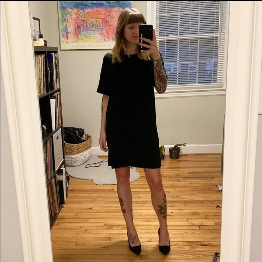 Everlane Black Zip back dress